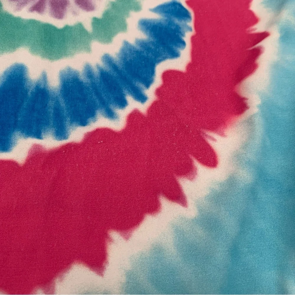 Lands End Girls‎ Size 12 Tie Dye Spiral One Piece Swimsuit Purple Racerback